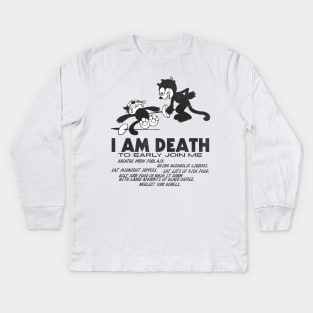 Felix the Cat ● I Am Death Kids Long Sleeve T-Shirt